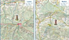 Compass Razgledni stolpi: Poljski Karpati. Češko in slovaško obmejno območje. Turistični zemljevid. Izdaja 2023. Kompas