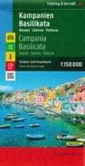Freytag & Berndt Campania, Basilicata. Neapelj, Salerno, Potenza. Cestni in turistični zemljevid. Izdaja 2025. Freytag & Berndt