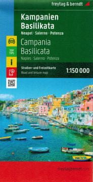 Freytag & Berndt Campania, Basilicata. Neapelj, Salerno, Potenza. Cestni in turistični zemljevid. Izdaja 2025. Freytag & Berndt
