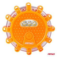 AMIO Avtomobilska zasilna svetilka s funkcijo bliskavice, 12SMD+3SMD, 650mAh (baterija), oranžna lučka, amio-04829