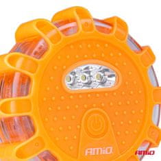 AMIO Avtomobilska zasilna svetilka s funkcijo bliskavice, 12SMD+3SMD, 650mAh (baterija), oranžna lučka, amio-04829