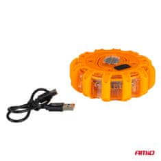 AMIO Avtomobilska zasilna svetilka s funkcijo bliskavice, 12SMD+3SMD, 650mAh (baterija), oranžna lučka, amio-04829