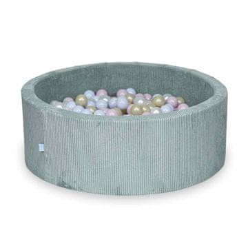 shumee Suhi bazen 110x40 Corduroy Light mint 500 kroglic: biser, svetlo zlata, roza svetlo biser, modra svetlo biser