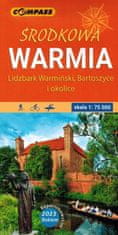 Compass Srednja Warmia. 1:75.000. Lidzbark Warmiński, Bartoszyce in okolica. Laminirana turistična karta. Kompas