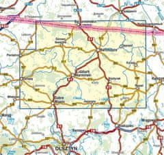Compass Srednja Warmia. 1:75.000. Lidzbark Warmiński, Bartoszyce in okolica. Laminirana turistična karta. Kompas