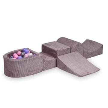 shumee Penasto igrišče s hribom Corduroy Lavender 100 žogic: prozorna, biserna, srebrna, pudrasto roza, heather