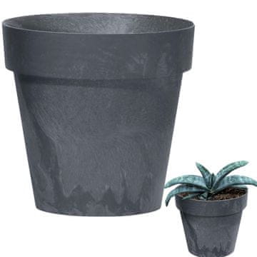 TOP GIFT DCUB140E-S433 okrasni pokrov za cvetlični lonček, betonski učinek, siv betonski učinek, plastični 1,2 l