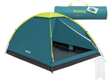 TOP GIFT 68143 Šotor za kampiranje za 4 osebe, šotor za kampiranje z zaščitno folijo, Bestway Wander Dome, 68143