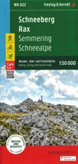 Freytag & Berndt Schneeberg - Rax, Semmering. Vodoodporni pohodniški zemljevid WK 022. Objavljeno 2024. Freytag & Berndt