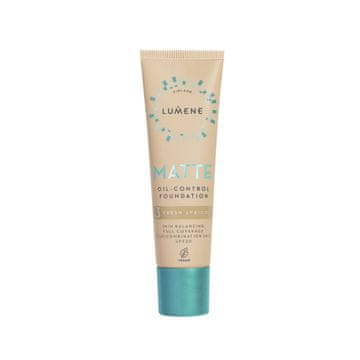 Lumene Lumene Matte matirajoči tekoči puder za obraz z nadzorom oljnega seruma SPF20 - 3 sveže marelice 30 ml