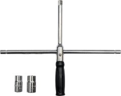 YATO Zložljivi ključ za avtomobilska kolesa v etuiju. Nastavki 17 mm, 19 mm, 21 mm, 23 mm / YT-08035 / yato