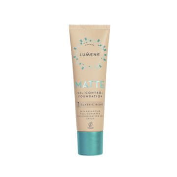 Lumene Lumene Matte matirajoči tekoči puder za obraz z nadzorom oljnega seruma SPF20 - 1 Classic Beige 30 ml