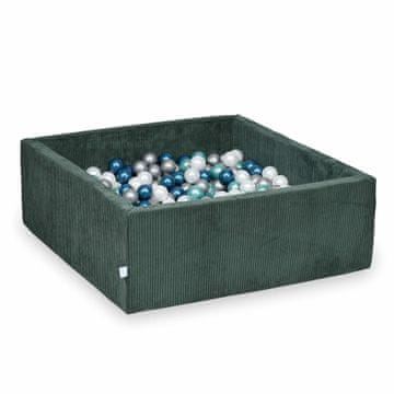 shumee Suhi bazen 110x110x40 Corduroy Green 600 kroglic: biserna, srebrna, kovinsko turkizna, kovinsko modra