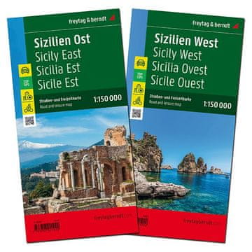 Freytag & Berndt Zahodna in vzhodna Sicilija 1:150.000. Cestni in turistični zemljevid. Izdaja 2023. Freytag & Berndt
