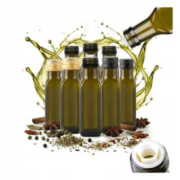 shumee 20x stekleničk Marasca 100 ml olive z netekelnim pokrovčkom za dozirnik olivnega olja, kisa in olja