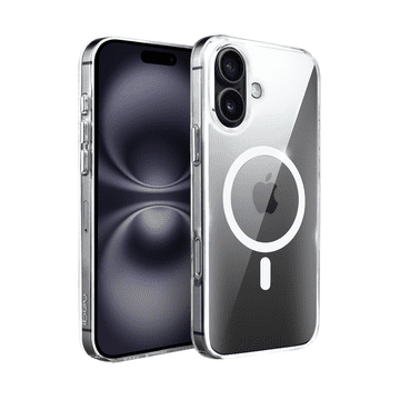 shumee Ovitek za iPhone 16 ibizu iz kristalno čistega stekla z MagSafe, 9H steklena hrbtna stran, prozoren