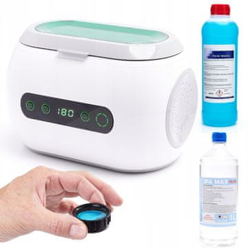 shumee Ultrazvočni čistilec/kopel PS-06A 35W 600ml + tekočina Tech-Sonic 1L (modra) + izopropilni alkohol