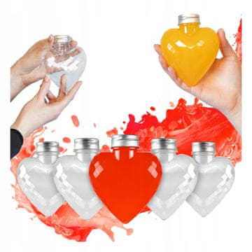 shumee 20x stekleničk v obliki srca 300 ml za sok, alkohol, darilo, sladkarije, dekorativna steklenica