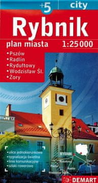 shumee Ribnik 1:25.000. Pszów, Radlin, Rydułtowy, Wodzisław Śląski, Żory. Zemljevid / načrt mesta. Demart