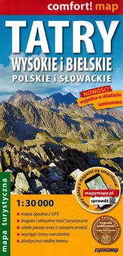 shumee Visoke Tatre in Bielske gore 1:30.000. Plastificiran turistični zemljevid. Izdaja 2024. ExpressMap