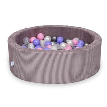 shumee Suhi bazen 90x30 Corduroy Lavender 200 kroglic: prozorna, biserna, srebrna, pudrasto roza, heather
