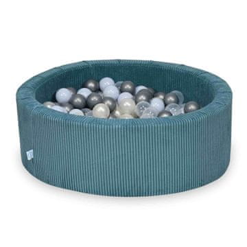 shumee Suhi bazen 90x30 Corduroy Blue 200 kroglic: prozorna, srebrna, svetlo modra, biserna, opalescentna