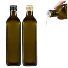 BE Steklenica MARASCA SQUARE OLIVE 750 ml za olivno olje z dozirnikom