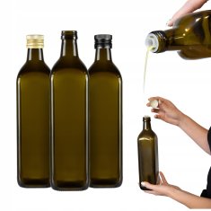 BE Steklenica MARASCA SQUARE OLIVE 750 ml za olivno olje z dozirnikom
