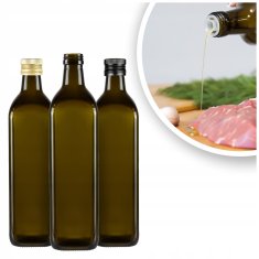 BE Steklenica MARASCA SQUARE OLIVE 750 ml za olivno olje z dozirnikom