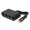 Razdelilnik za vtičnico za vžigalnik s polnilnikom 2x USB-A 1x USB-C 12V 24V 120W 80cm amio-04367