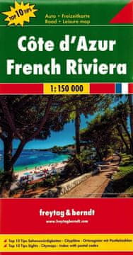 shumee Francoska riviera / Francoska riviera 1:150.000. Cestni in turistični zemljevid. Freytag & Berndt
