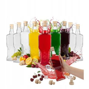 shumee 10x Steklenice Ukrainka 500ml 10 kosov za alkoholne sokove, tinkture in lunine