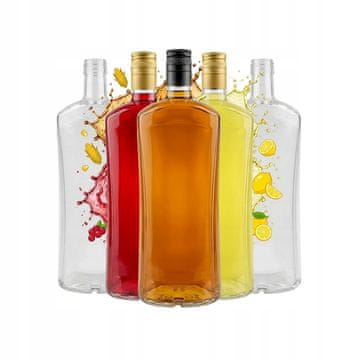shumee 5x steklenica diva 1000ml stekleničke za tinkturo vodke poroka 1L 5 kosov