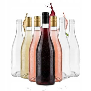 shumee 30x steklenica za vino 1l brezbarvne steklenice za vino bela roza rdeča 1000ml