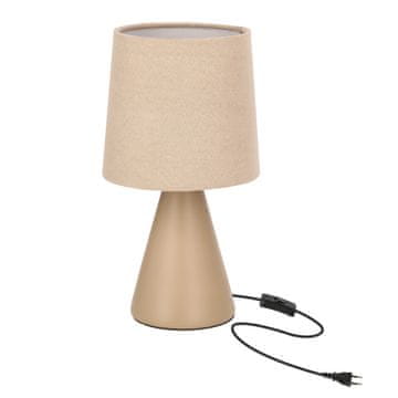 shumee Dekorativna keramična namizna svetilka z žametnim senčnikom, rjava, 1xE14, 40W, satti, Candellux