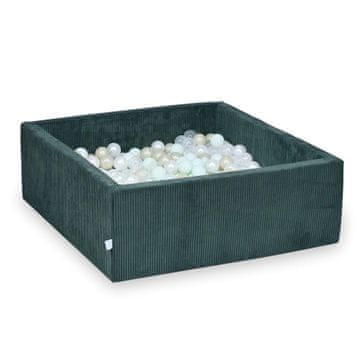 shumee Suhi bazen 110x110x40 Corduroy Green 600 kroglic: prozorna, biserna, svetlo metina, svetlo zlata