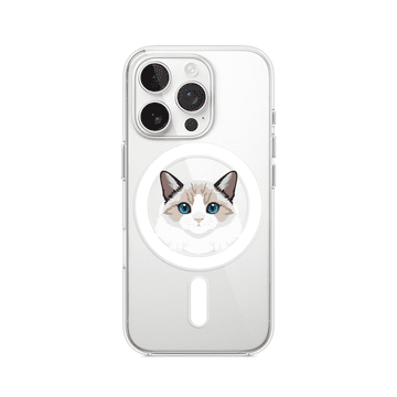 shumee Ovitek za iPhone 13 Pro Max z MagSafe, prozoren, fleksibilen silikonski ovitek, burmanska mačka