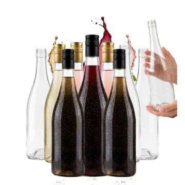 shumee 10x brezbarvne steklenice za vino 1l, steklenica 1000ml za tinkture vinskega alkohola 10 kosov