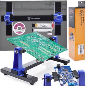 shumee Držalo za tiskano vezje Techrebal ZD-11E rumena škatla + siva podloga 35x25 + pleteni talilnik