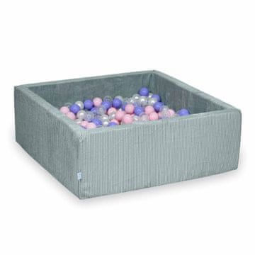 shumee Suhi bazen 110x110x40 Corduroy Light mint 600 kroglic: prozorna, biserna, svetlo roza, heather