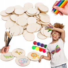 shumee Leseni krogi iz vezane plošče za scrapbooking, 50 kosov, kolo za slikanje in okraševanje, 5 cm