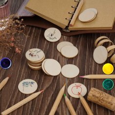 shumee Leseni krogi iz vezane plošče za scrapbooking, 50 kosov, kolo za slikanje in okraševanje, 5 cm