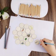 shumee Leseni krogi iz vezane plošče za scrapbooking, 50 kosov, kolo za slikanje in okraševanje, 5 cm