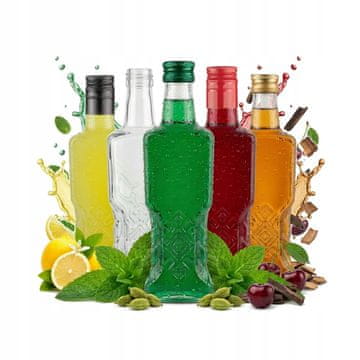 shumee 5x ukrajinska steklenica 200 ml + pokrovček za likerje, vinski alkohol, sirup, sok 0,2 l