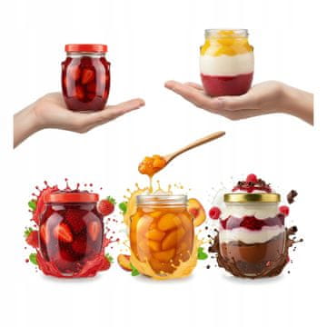 shumee 5 kosov steklen kozarec Amfora 145 ml med, marmelada, zelišča + pokrovček