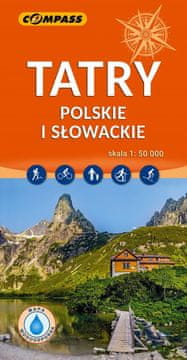 Compass Poljske in slovaške Tatre 1:50.000. Plastificiran turistični zemljevid. Izdaja 2025. Kompas.