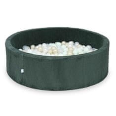 shumee Suhi bazen 130x40 Corduroy Green 700 kroglic: prozorna, biserna, svetlo metina, svetlo zlata