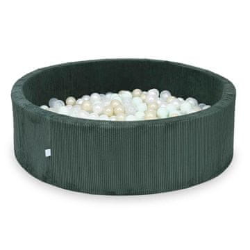 shumee Suhi bazen 130x40 Corduroy Green 700 kroglic: prozorna, biserna, svetlo metina, svetlo zlata
