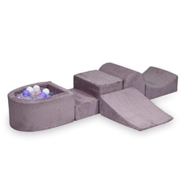 shumee Penasto igrišče s hribom Corduroy Lavender 100 žogic: prozorna, bela, pudrasto roza, heather