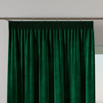 shumee Velvi zavesa z nabiralnim trakom, žamet, temno steklenico zelena, 140x160 cm